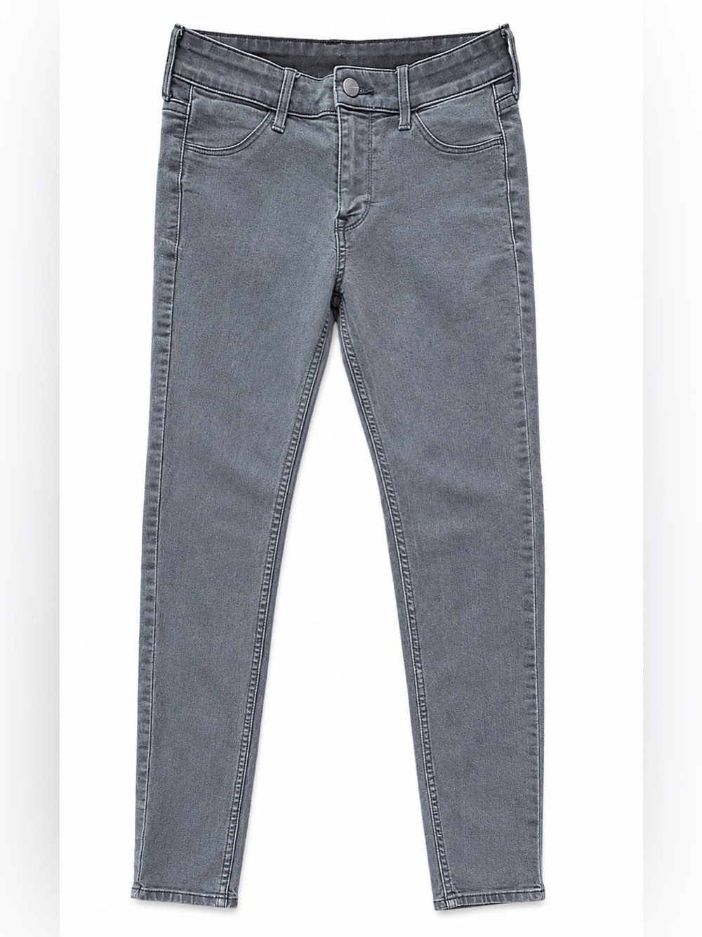 H&M High Rise Gray Stretch Skinny Jeans Womens 25 Slim Ankle Denim Everyday